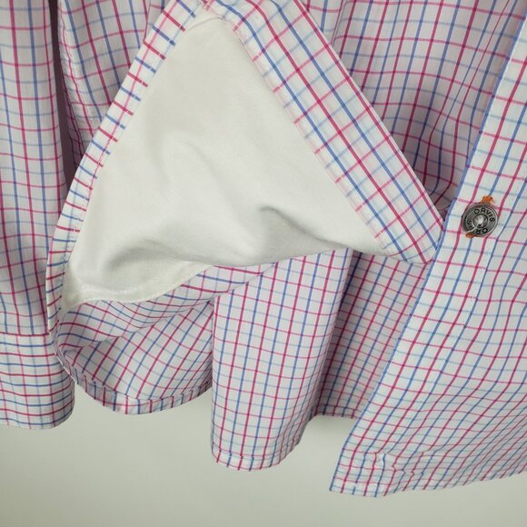 Orvis Lightweight Button Up White Blue Red Plaid Cape Back Long Sleeve Mens XL - Picture 7 of 10